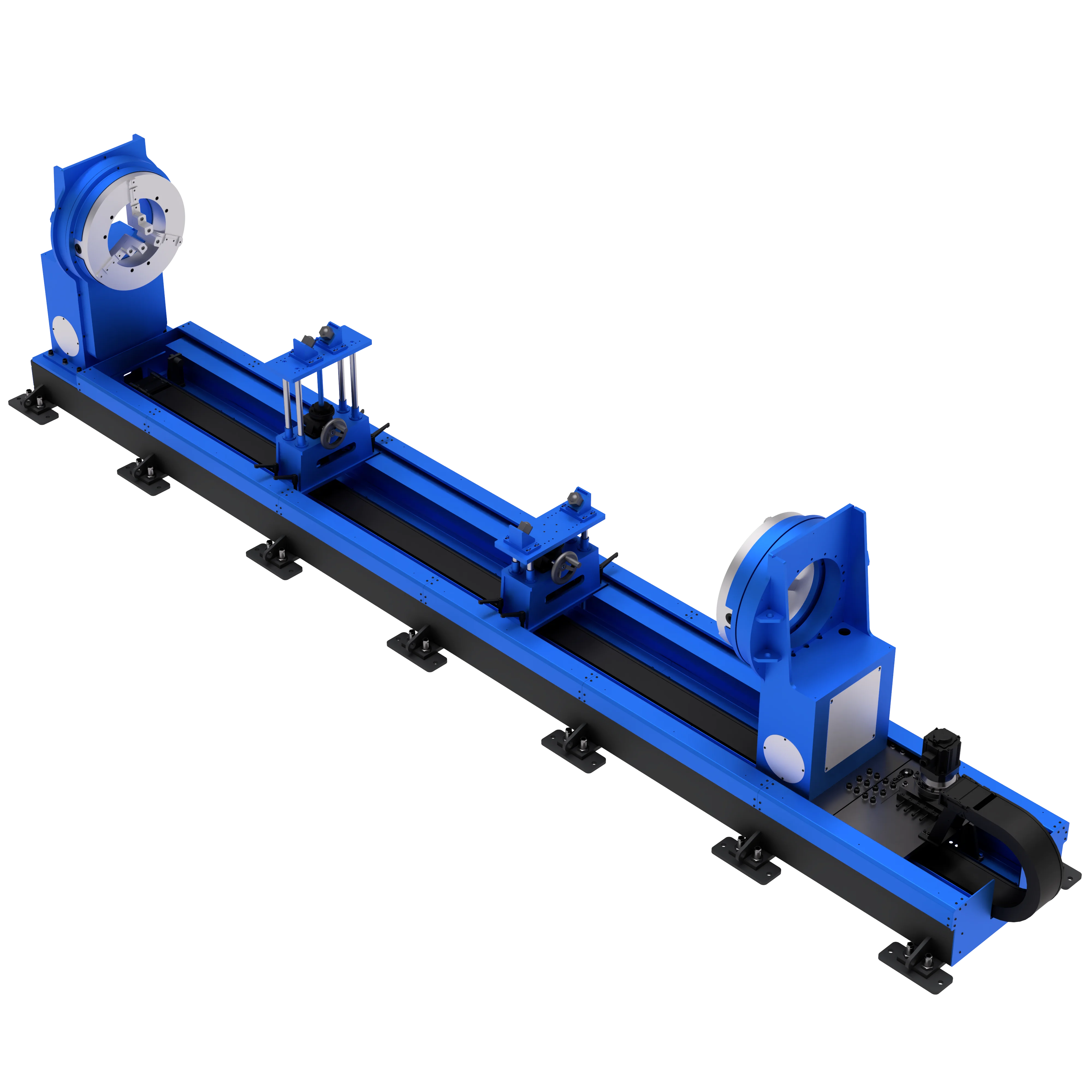 Single-axis positioner with movable tailstock and through-hole WB1KHT Single-axis positioner with movable tailstock and through-hole WB1KHT